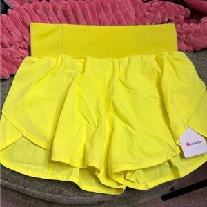 lululemon athletica Bright Yellow Athletic Skort Shorts